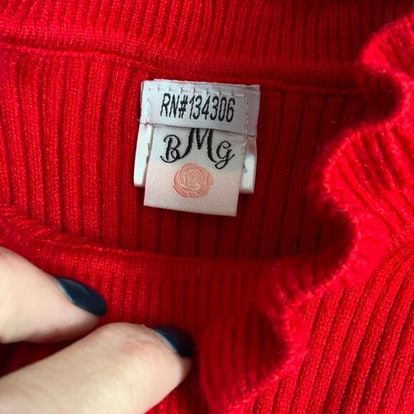 BMG Red Sweater dress size 3T - Picture 2 of 4
